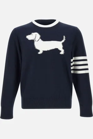 Thom Browne Hector Reversed Jersey Pullover In Navy
