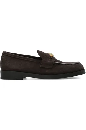 Jimmy Choo Maddie Diamond Brown Loafers