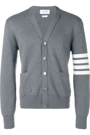 Thom Browne Grey Cotton 4 Bar Milano Cardigan