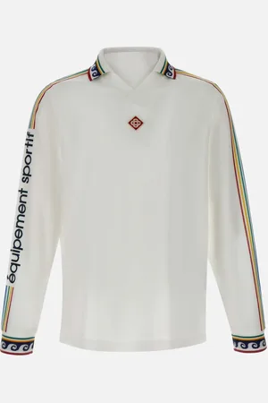 Casablanca Jacquard Monogram Long Sleeve Polo