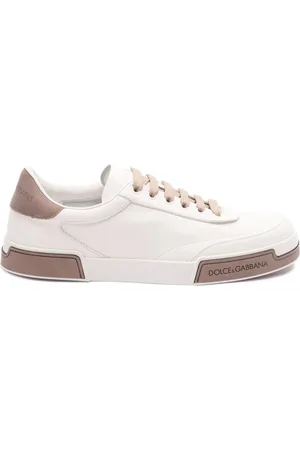Dolce & Gabbana Portofino Nappa Sneakers In Beige