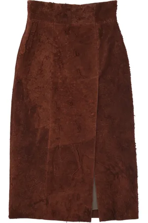 Alexander McQueen Alexander Mc Queen Chestnut Front Slit Skirt