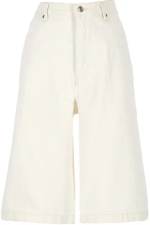 Frame White Front Button Zip Shorts