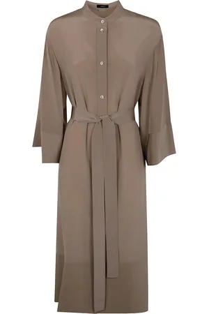 Joseph Light Brown Belted Dress