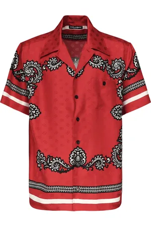 Dolce & Gabbana Hawaii Silk Twill Bandana Shirt