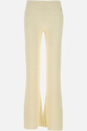 Casablanca Cream Textured Flared Pants
