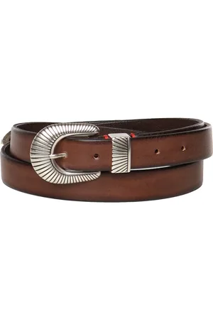 ELEVENTY Leather Belt With Silver Buckle