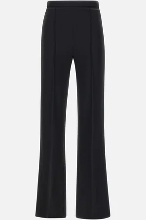 Elisabetta Franchi Crepe Wide Leg Pants With Satin Bands