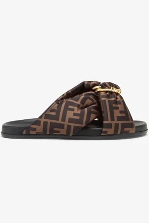 Fendi Ff Feel Tobacco Nero Slides