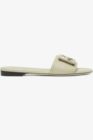 Fendi Baguette Sage Leather Slides