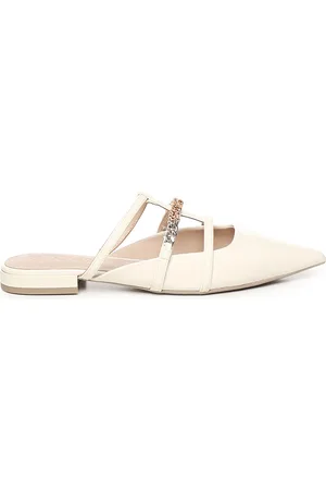 Pinko Ivory Patent Leather Mules