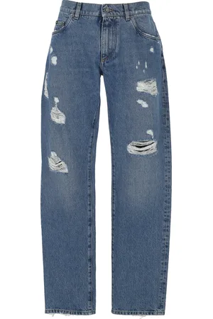 Dolce & Gabbana Light Blue Embroidered Trousers With Pockets