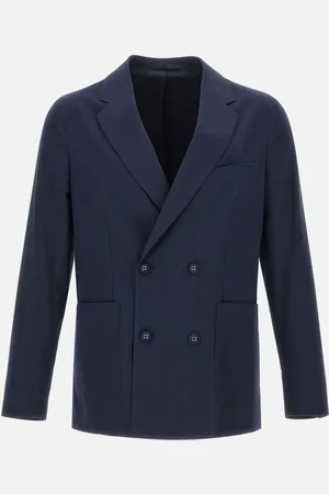 OFFICINE GENERALE Navy Cotton Seersucker Blazer