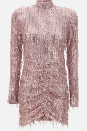 ROTATE Sequins Fringe Mini Dress In