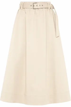 Brunello Cucinelli Light Gabardine Midi Skirt