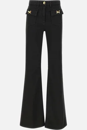 Elisabetta Franchi Cotton Jeweled Bow Jeans