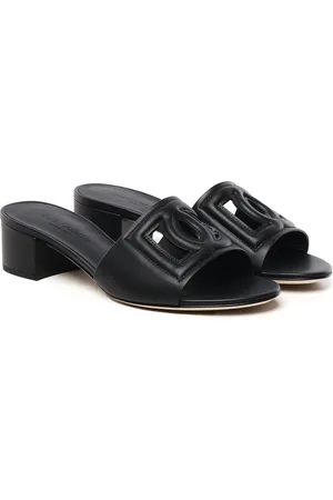 Dolce & Gabbana Calfskin Leather Slide With Logo