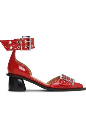 Ganni Buckle Open Cut Pumps