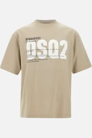 Dsquared2 Loose Fit Cotton T Shirt In Sand