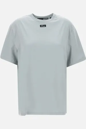 ROTATE Thin Cotton Jersey T Shirt In Light Blue