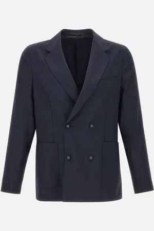 OFFICINE GENERALE Navy Cotton Seersucker Blazer