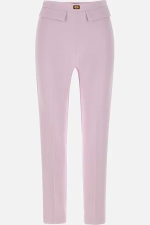 Elisabetta Franchi Slim Crepe Trousers With Logo