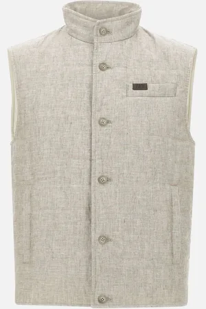 FAY Quilted Linen Canvas Gilet