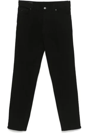 Emporio Armani Black Jeans With Logo Patch