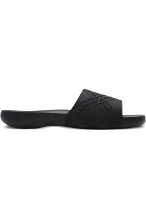 Burberry Check Pattern Slip On Sandals