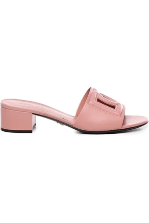 Dolce & Gabbana Dg Leather Mules With Cut Out Detail