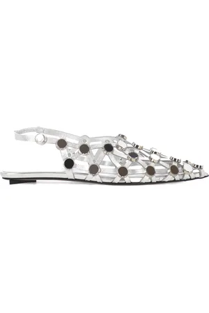 The Attico Grid Metallic Ballerina Shoes
