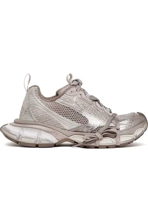 Balenciaga Taupe Lace Up Mix Sneakers