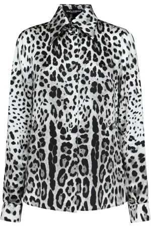 Dolce & Gabbana Leopard Print Silk Satin Shirt