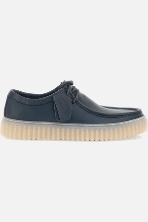 Clarks Torhill Lo" Navy Leather Lace Up Shoes