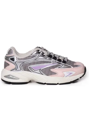 D.A.T.E. Mesh Rubber Sneakers In Lilac, Pink And Grey