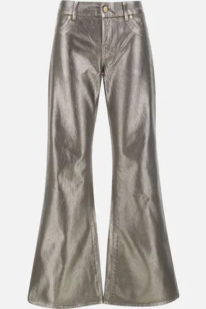 7 for all Mankind Spencer Flare Taupe Silver Jeans