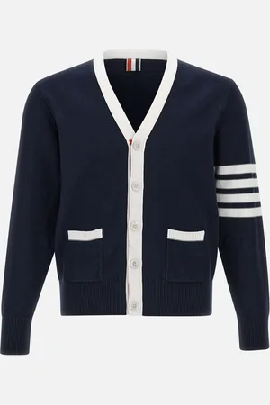 Thom Browne Hector Cotton Cardigan With Stripes