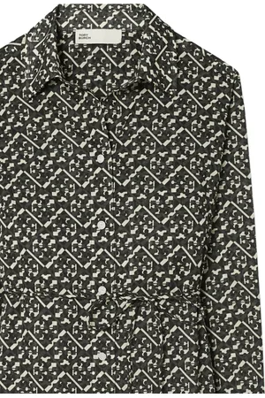 Tory Burch Graphic Print Cotton Tunic Shirt