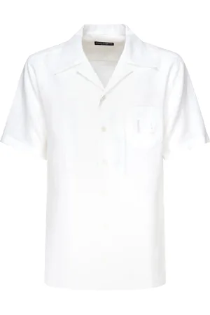 Dolce & Gabbana Embroidered Cuban Collar Linen Shirt