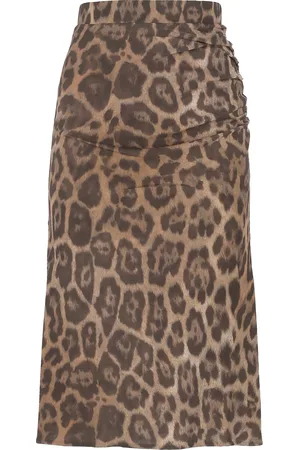Stella McCartney Stella Mc Cartney Brown Leopard Print Slip On Skirt