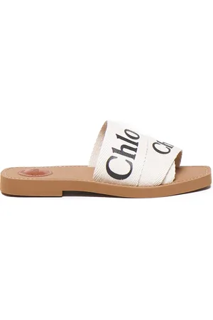 Chloé Woody Flat Linen Slides