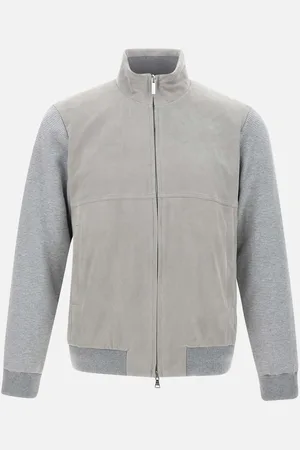 Paul & Shark Hybrid Bomber Jacket In Pearl