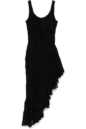 ROTATE Asymmetric Midi Dress With Zip Closure