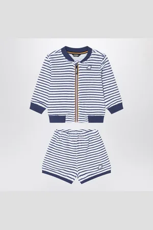 K-Way Sponge Outfit White/Cobalt Blue Striped