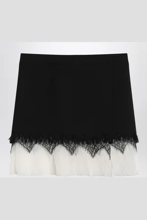 Alexander McQueen Alexander Mc Queen Mini Skirt With /Ivory Spider Lace