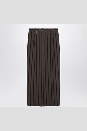 Brunello Cucinelli Long Skirt With Dazzling Stripe Embroidery