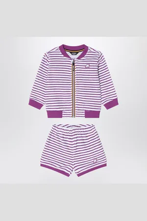K-Way Sponge Outfit White/Purple Striped