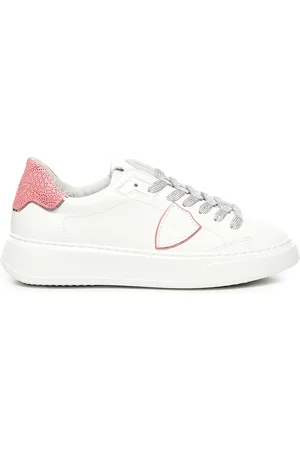 Philippe model Temple Sneakers White Pink Calfskin
