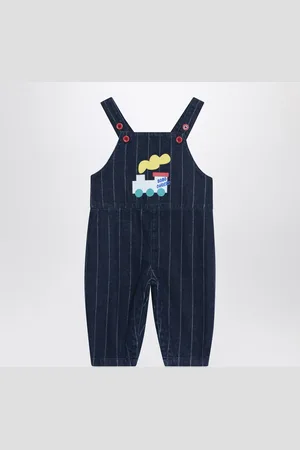 Bobo Choses Navy Denim Overalls With Train