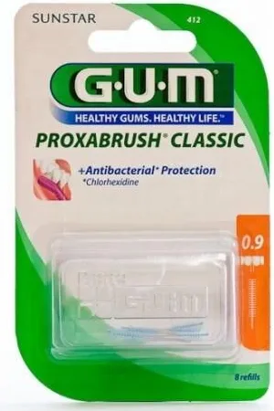 GUM Proxabrush Classic Cepillo Interdental Con Clorhexidina 0 9 Mm 8 Unidades